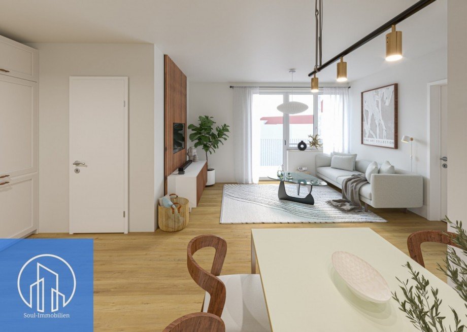 City Apartments_Innenvisualisierung Wohn- und Essbereich Wohnung N�rnberg